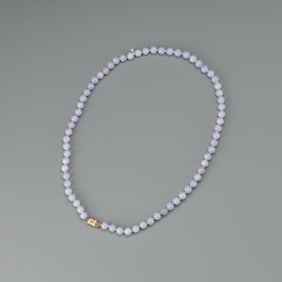 Translucent Lavender Jadeite Jade Necklace, GIA Certificate