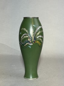 Japanese Cloisonne Vase with Phoenix Motif, Meiji Period