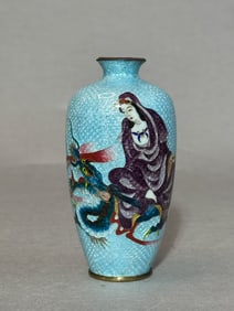 Japanese Ginbari Cloisonne Vase by Ito, Meiji Period