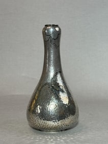 Japanese Silver Vase with Cricket Motif