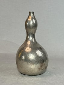 Japanese Sterling Silver Double Gourd Vase, Meiji Period
