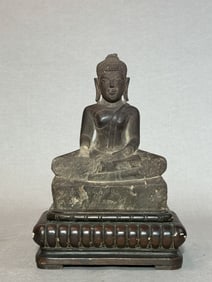 Thai Stone Seated Buddha
