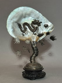Chinese Export Silver on Shell Wang Shang Maker, 19th Century