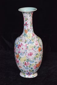 Chinese Famiile Rose Millefleurs Vase