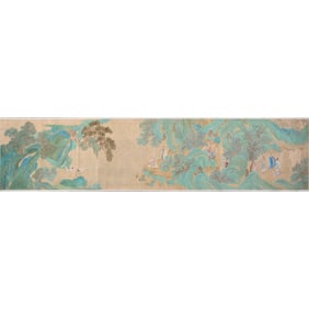 Attibuted to Wan Shouqi (1603-1652) - Chinese Landscape Scroll with Figures