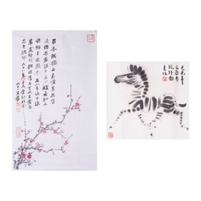 Two Chinese Paintings and Print