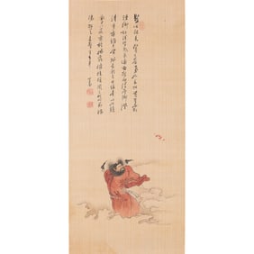 Attributed to Pu Ru (1896 - 1963) - Chinese Painting Scroll of Zhonhgkui