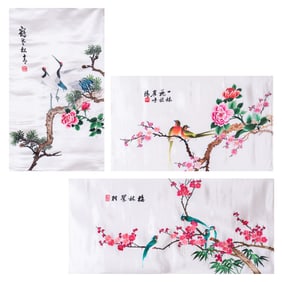 Three Chinese Silk Embroideries