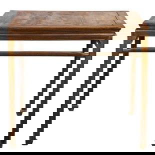 Chinese Huanghuali Square Table, 18th Century: Chinese Huanghuali square table, 18th Century 33"h x 36.5"w (84 x 93 cm) Provenance: Property from an estate in Northern California. NOTE: THIS ITEM IS IN LOS ANGELES.