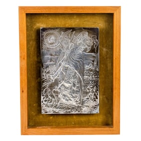 A Rodney Winfield (1925-2017) silver plaque of a St. Patrick