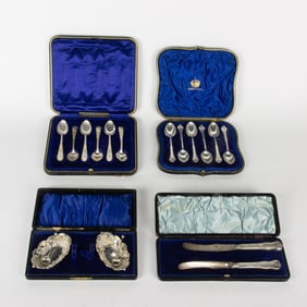 A lot of four cased sterling table sets