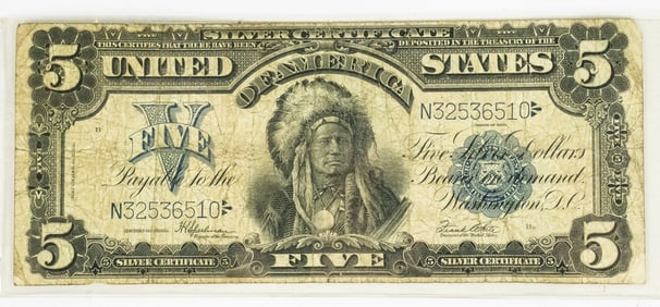 An 1899 US Silver Certificate Hunkpapa Sioux Chief Takota Inyanka