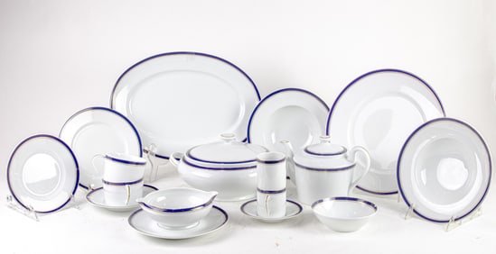 A French A. Raynaud porcelain partial dinner service in the 'Louviers' pattern