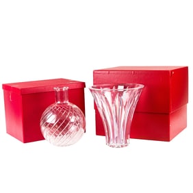 Two Baccarat cut glass vases in the 'Cyclades' and 'Brigitte' patterns