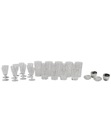 A group of Baccarat glass in the 'Harcourt' pattern