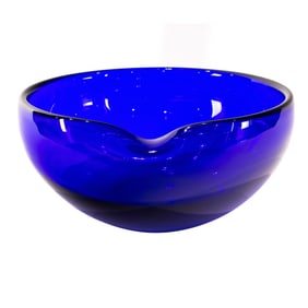 An Elsa Peretti for Tiffany cobalt blue glass bowl