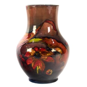 A William Moorcroft flambe glazed pottery 'Fish and Jellyfish' vase