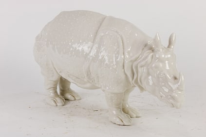 A Nymphenburg blanc de Chine model of 'Clara' rhinoceros