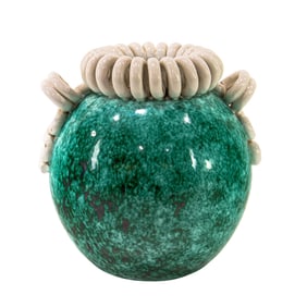 A Sainte-Radegonde turquoise glazed pottery vase