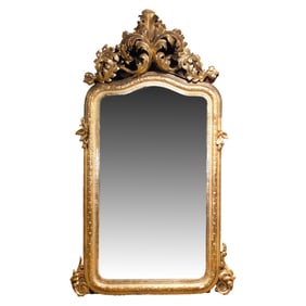 A large and ornate Italian giltwood and gilt gesso mirror circa 1860