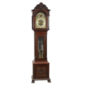 A Bigelow and Kennard mahogany tall case clock