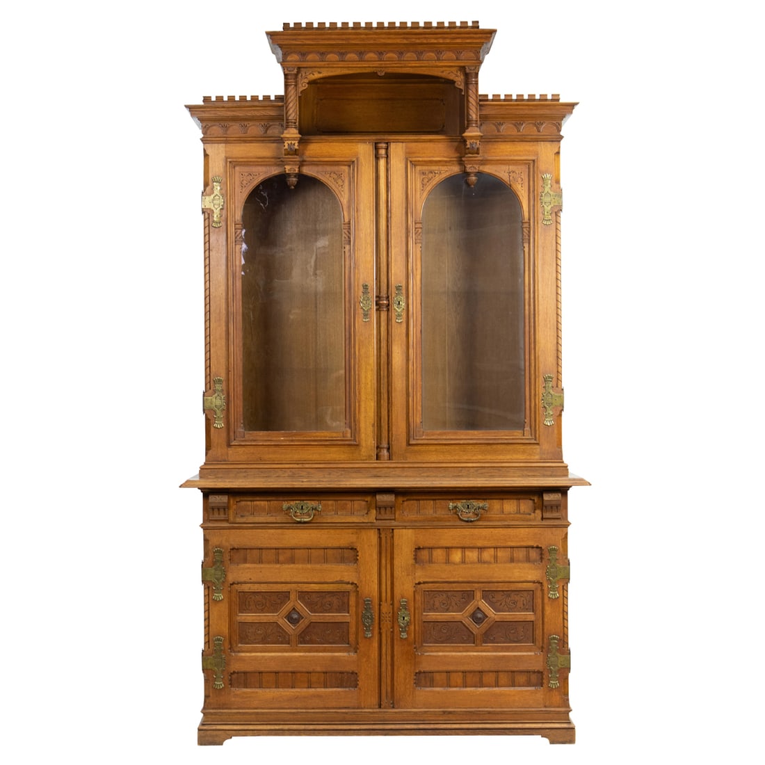 An American Gothic oak bookcase, circa 1880 (1 of 6)