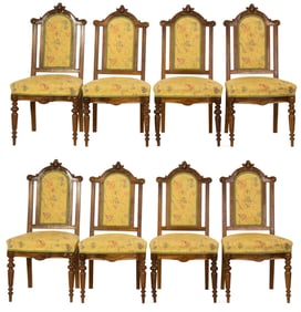A suite of eight French dining chairs circa 1880