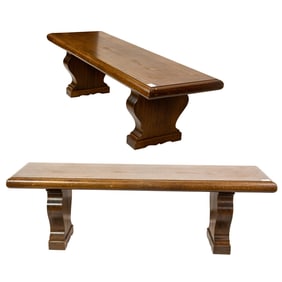 A large pair of Arts and Crafts benches commissioned for Santa Sabina Center 1930's