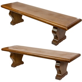 A large pair of Arts and Crafts benches commissioned for Santa Sabina Center 1930's