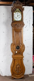 A French oak tall case clock circa 1790