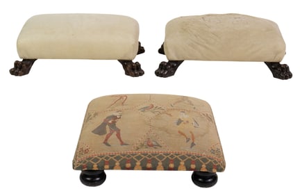A pair of late Victorian footstools circa 1890
