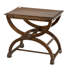 An Italian walnut savonarola table