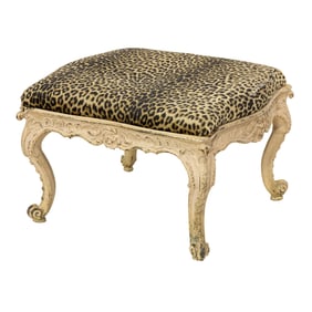 A large Louis XV paint decorated tabouret
