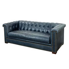 A Hickory tufted leather Chesterfield sofa