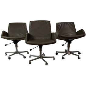 A set of three Preben Fabricius & Jorgen Kastholm for Walter Knoll Office upholstered chairs