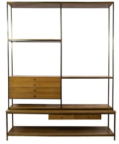 A Paul McCobb Irwin Collection for Calvin Furniture shelf unit in two parts