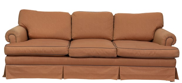A Jackson Law contemporary custom sofa with matching lounge chair