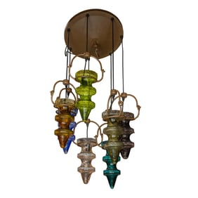 A Nanny Still (1926-2009) metal and glass ?Stalactites? six-light chandelier