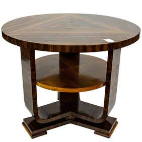 A French Art Deco circular side table, 20th century