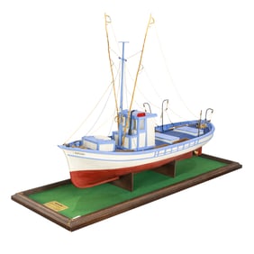 A scratch built fishing boat model of the "Marconi" Monterey