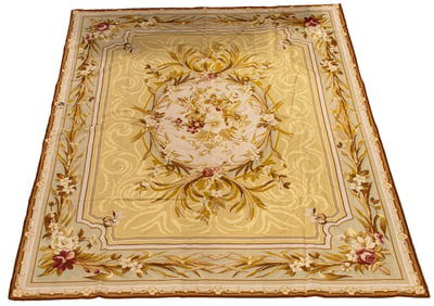 A large aubusson style textile, 7'11" x 9'8"