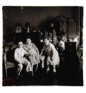 Photograph, Diane Arbus: Diane Arbus (American, 1923-1971), "Russian Midget Friends in a Living Room on 100th St. New York City," 1963 (later printing), gelatin silver print, printed by Neil Selkirk, signed and titled by Doon