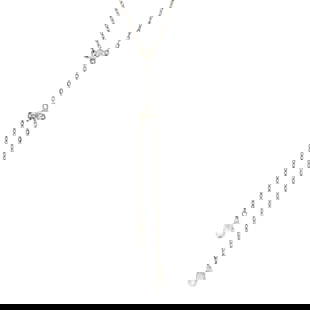 A diamond and platinum necklace: A diamond and platinum necklaceof negligee style, featuring briolette and old European-cut diamonds, weighing 1.78 carats total; 3.69 grams; length: 17 1/2 in