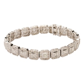 A diamond and 18k white gold bracelet