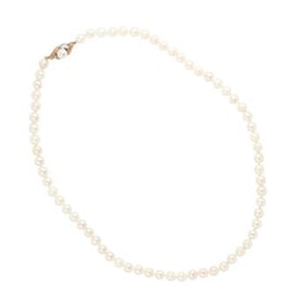 A Trio cultured pearl, diamond and 14k gold necklace