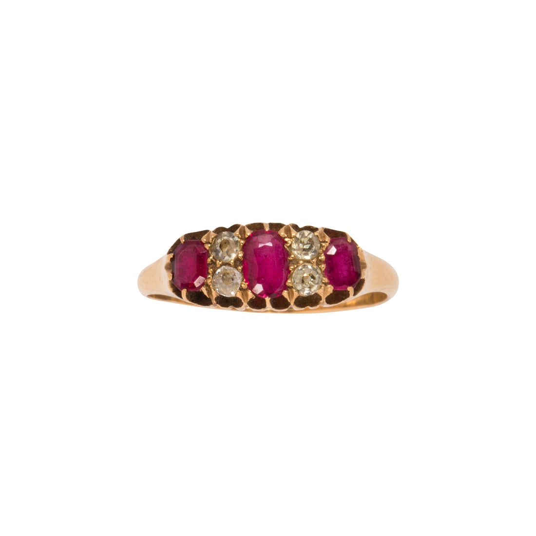 A Victorian ruby, diamond and 18k gold ring (1 of 2)
