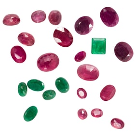 A group of unmounted rubies