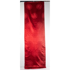 (lot of 2) Chinese brocade red-ground panels
