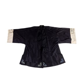 A Chinese black ground summer gauze lady's robe