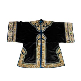 A Chinese black-ground lady's robe